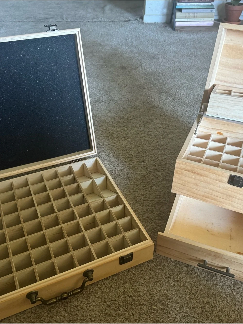 Natural Wood essential oil Box with Antique-Style Hardware - Light Wood